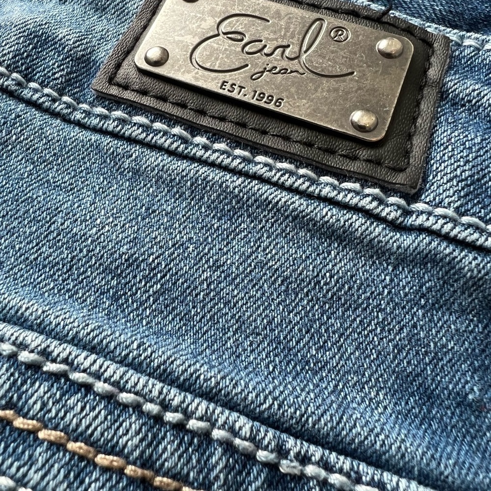 EARL JEANS denim shorts embellished pockets size 24W - Picture 5 of 6
